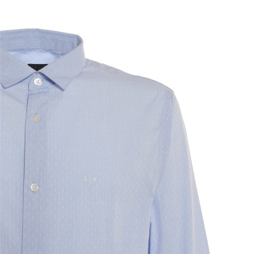 ARMANI: Camicia celeste slim fit
