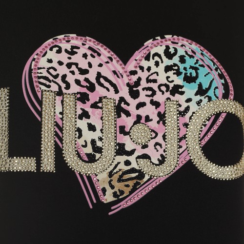 LIU•JO: Abito corto Leo Heart nero