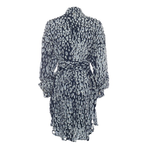 LIU•JO: Vestito chemisier con stampa blu