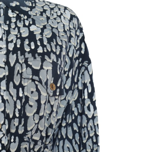 LIU•JO: Vestito chemisier con stampa blu
