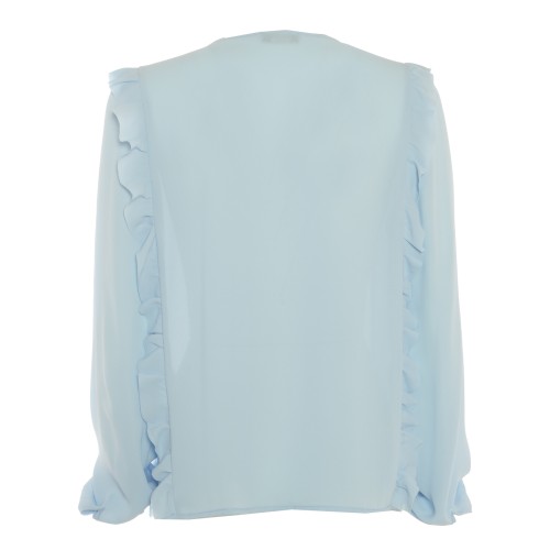 LIU•JO: Blusa con volants celeste