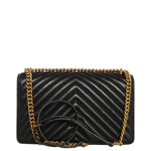 PINKO: Classic Love Bag One Chevron Nera