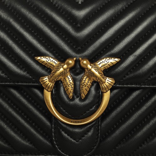 PINKO: Classic Love Bag One Chevron Nera