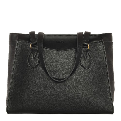 LIU•JO: Borsa con logo lettering nera