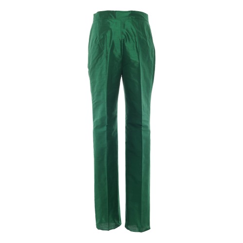 MAX MARA: Claladio pantalone in seta verde