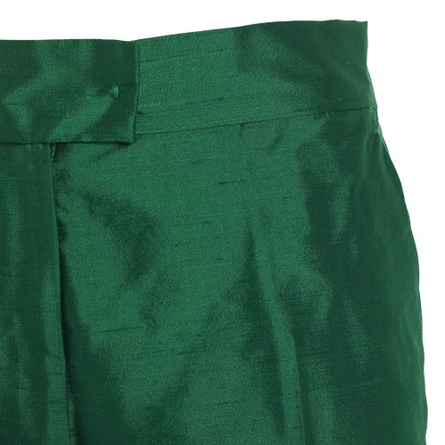 MAX MARA: Claladio pantalone in seta verde
