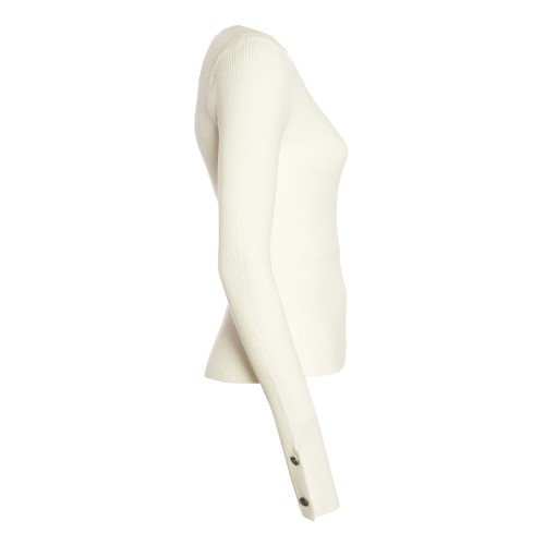 Twinset: Maglia panna fitted a costine