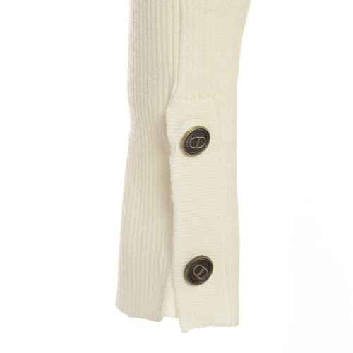 Twinset: Maglia panna fitted a costine