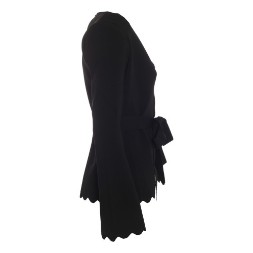 Twinset: Giacca nera con profili smerlati