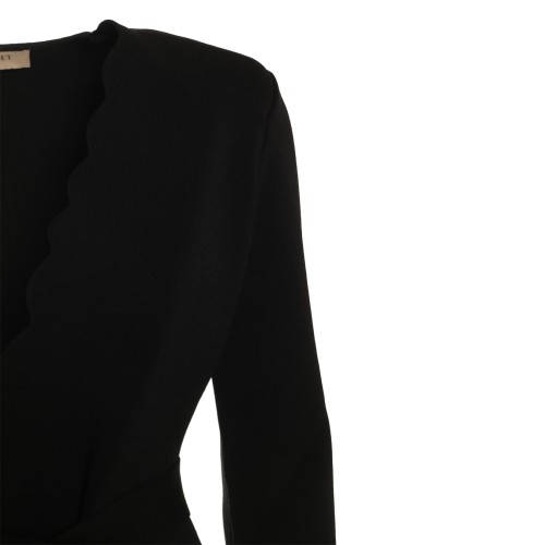 Twinset: Giacca nera con profili smerlati