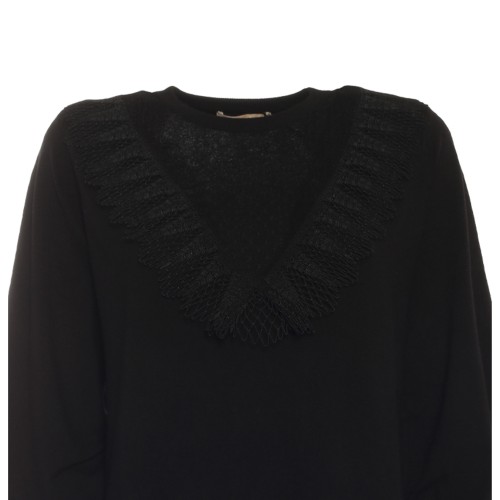 Twinset: Abito corto con scollo in tulle