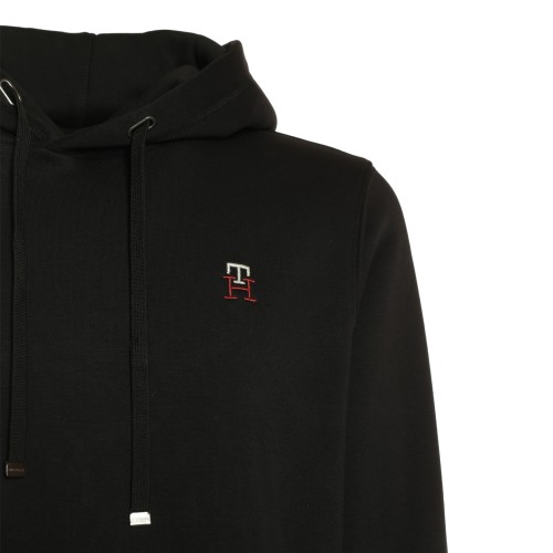 Tommy Hilfiger: Felpa nera con TH ricamato