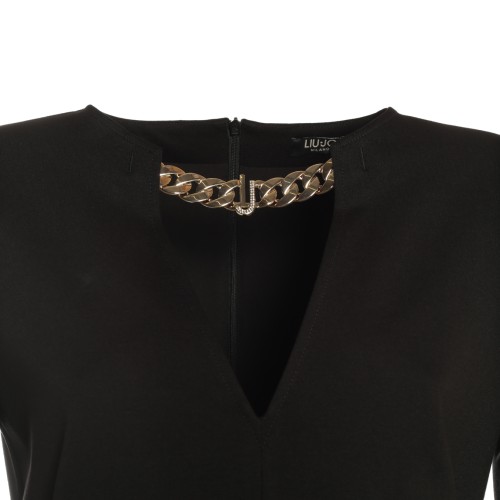 LIU•JO: Mini abito nero con scollo a V