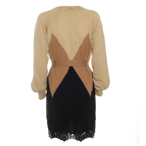 Twinset: Abito bicolor con pizzo