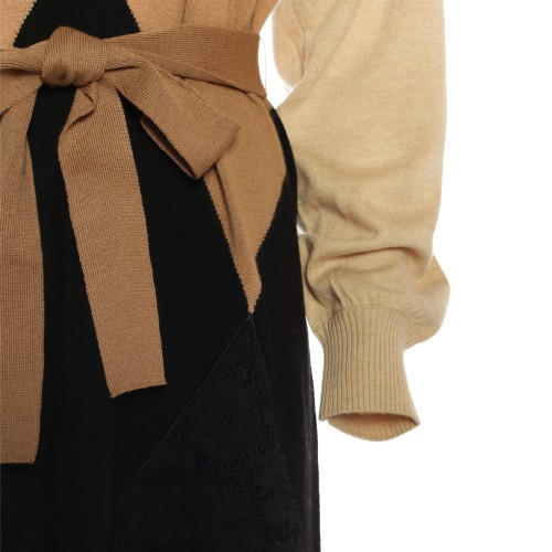 Twinset: Abito bicolor con pizzo