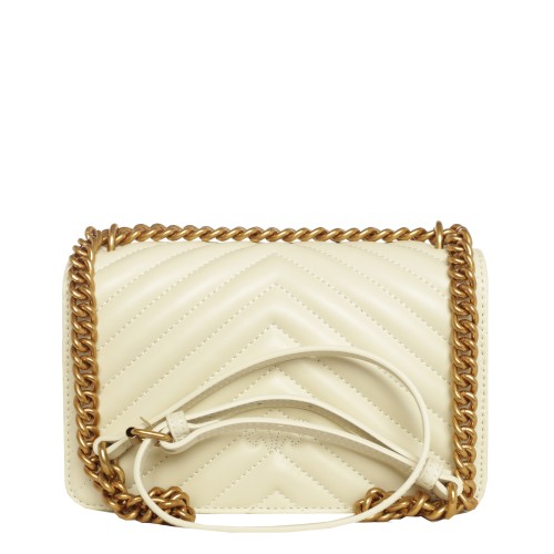 PINKO: Mini Love Bag One Chevron Bianca