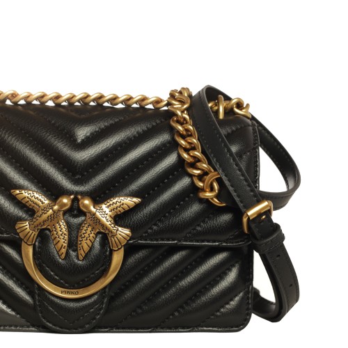 PINKO: Mini Love Bag One Chevron Nera