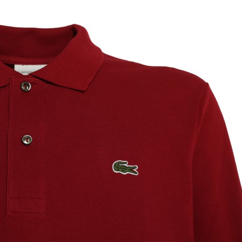Lacoste: Polo manica lunga bordeaux