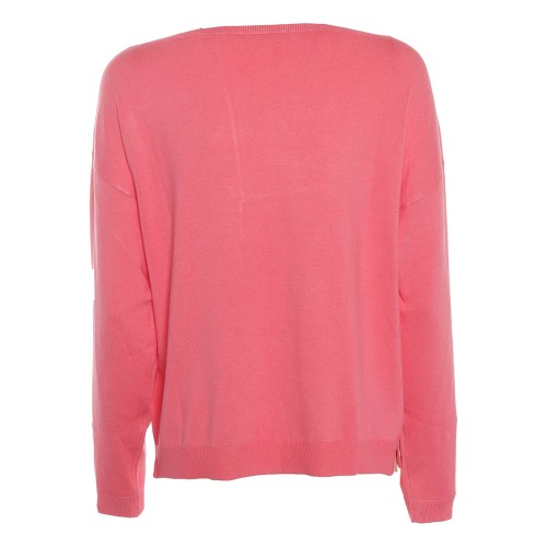 LIU•JO: Maglia morbida a barca rosa