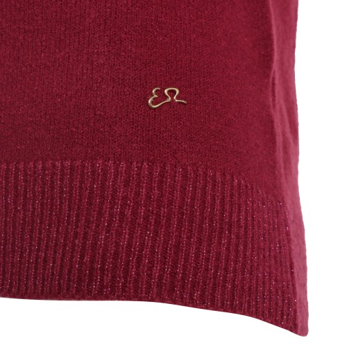 YES ZEE: Maglione fuxia con V in lurex