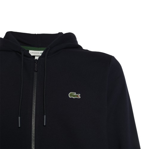 Lacoste: Felpa blu con cappuccio