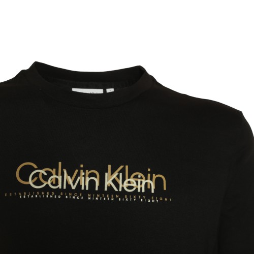 Calvin Klein: T-shirt nera con doppia scritta