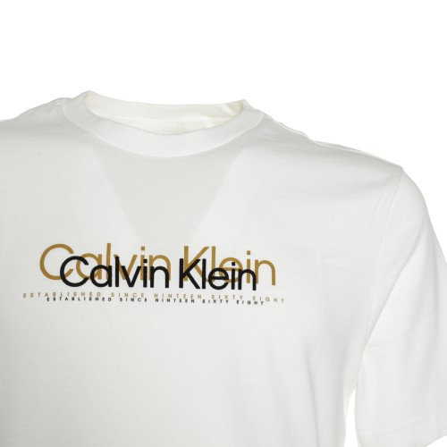 Calvin Klein: T-shirt latte con doppia scritta