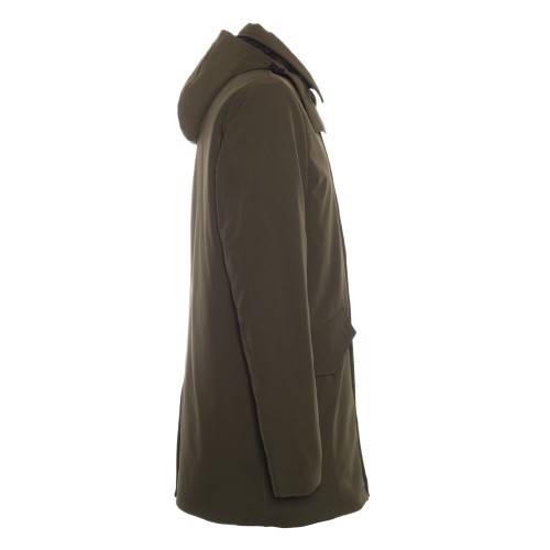 WOOLRICH: Cappotto Barrow Mac in Tech Softshell