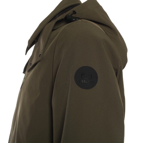 WOOLRICH: Cappotto Barrow Mac in Tech Softshell