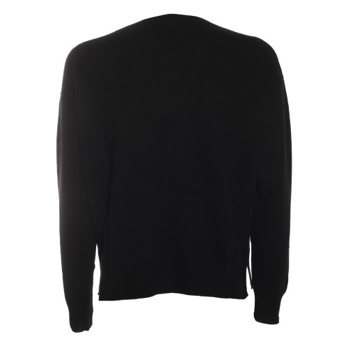 LIU•JO: Maglia nera girocollo con strass