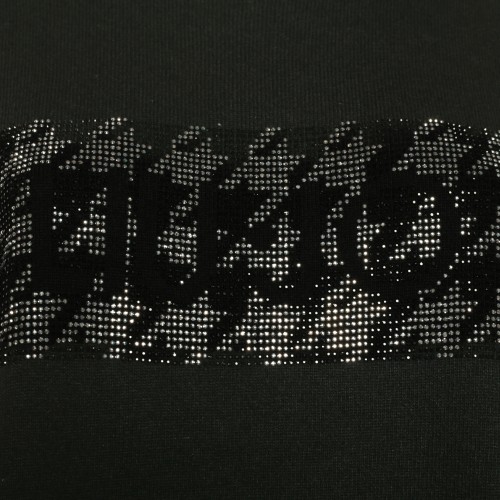 LIU•JO: Maglia nera girocollo con strass