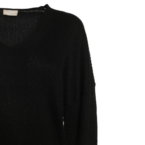 LIU•JO: Maglia nera V a costine