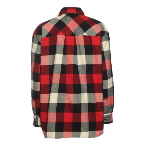 WOOLRICH: Camicia in flanella check rosso