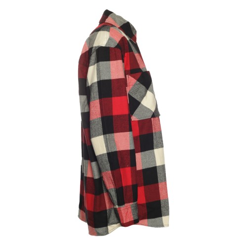 WOOLRICH: Camicia in flanella check rosso