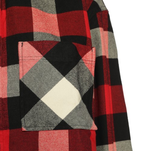 WOOLRICH: Camicia in flanella check rosso