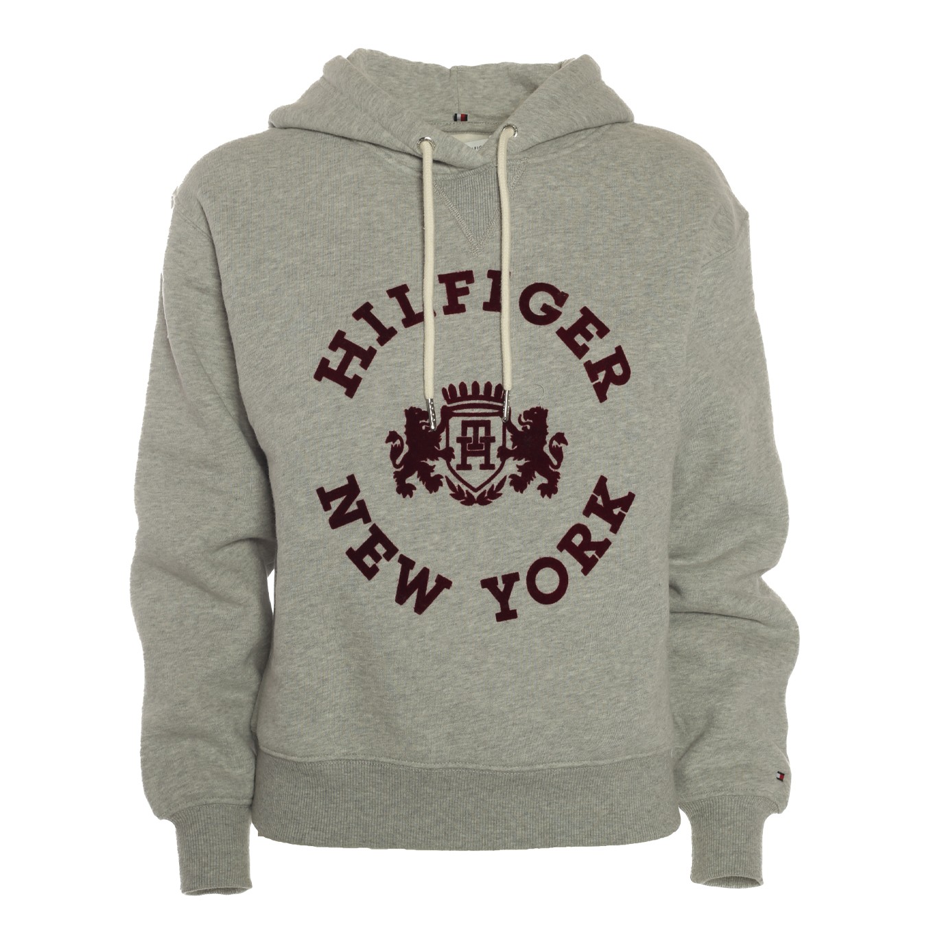 Felpa grigia tommy hilfiger shop