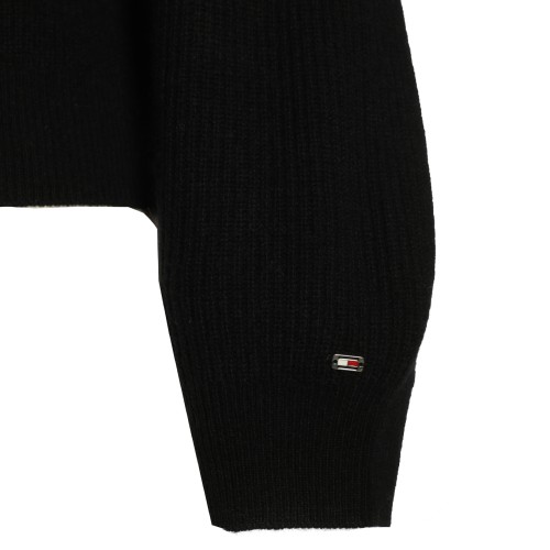 Tommy Hilfiger: Maglione a coste﻿ nero