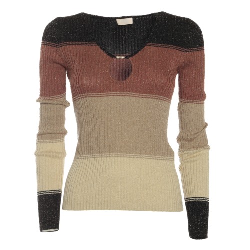 LIU•JO: Maglia marrone a righe