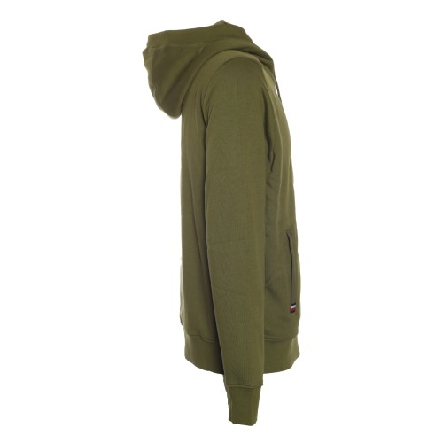 Tommy Hilfiger: Felpa verde con zip e cappuccio