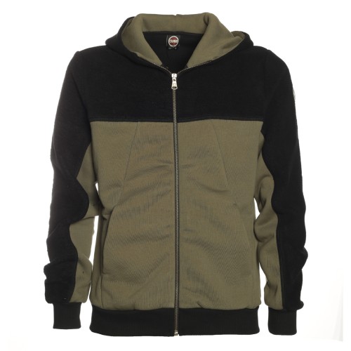 Colmar: Felpa verde con cappuccio teddy