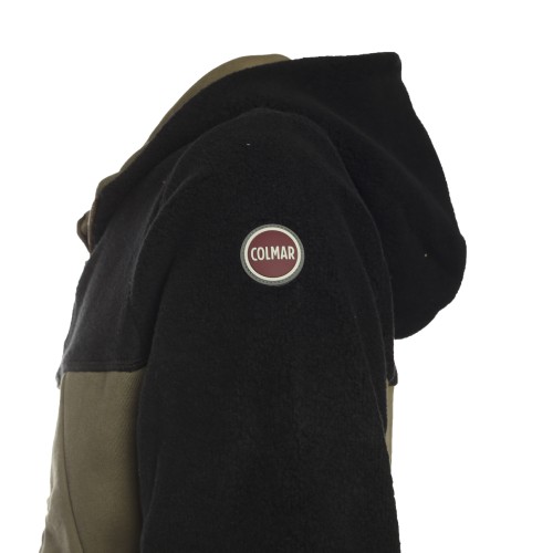 Colmar: Felpa verde con cappuccio teddy