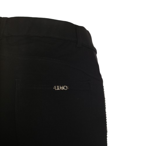 LIU•JO: Pantalone skinny nero con strass