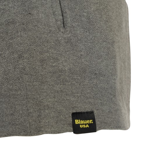 Blauer: Cardigan con zip grigio