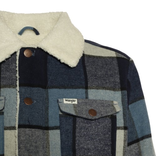 Wrangler: Giacca Trucker a scacchi blu