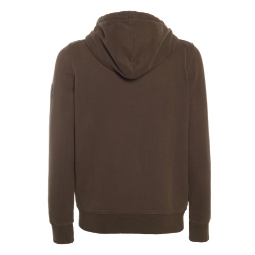 Roy Roger's: Felpa zip con cappuccio fango