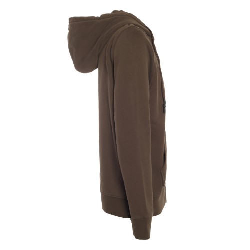 Roy Roger's: Felpa zip con cappuccio fango