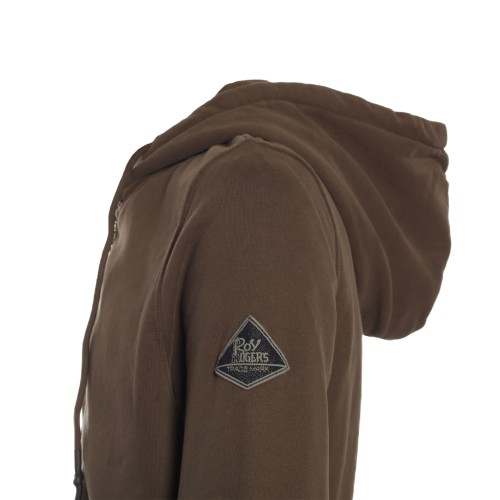Roy Roger's: Felpa zip con cappuccio fango