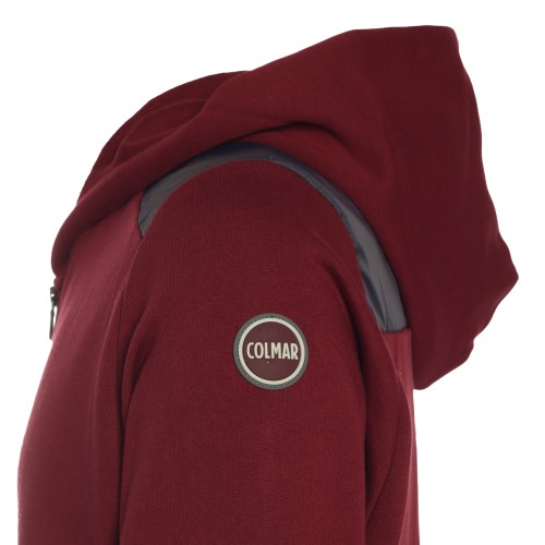 Colmar: Felpa bordeaux con spalle in nylon