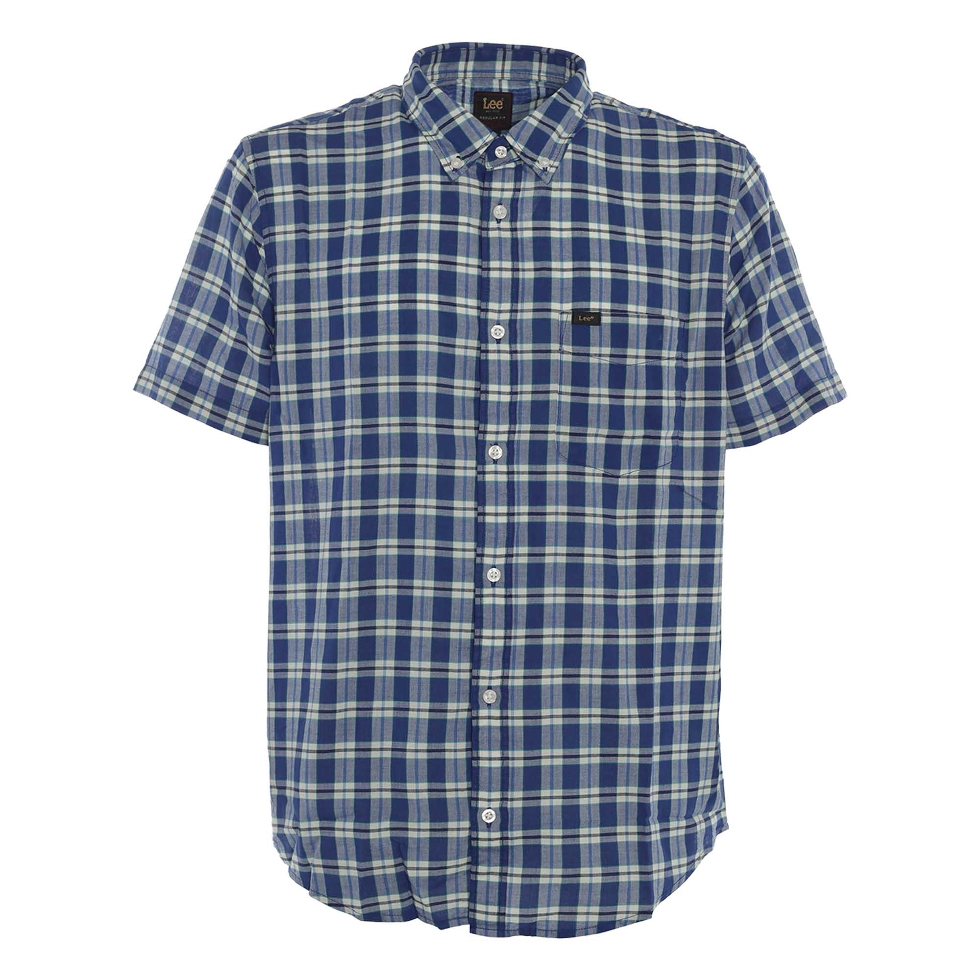 LEE BUTTON BLU QUADRI