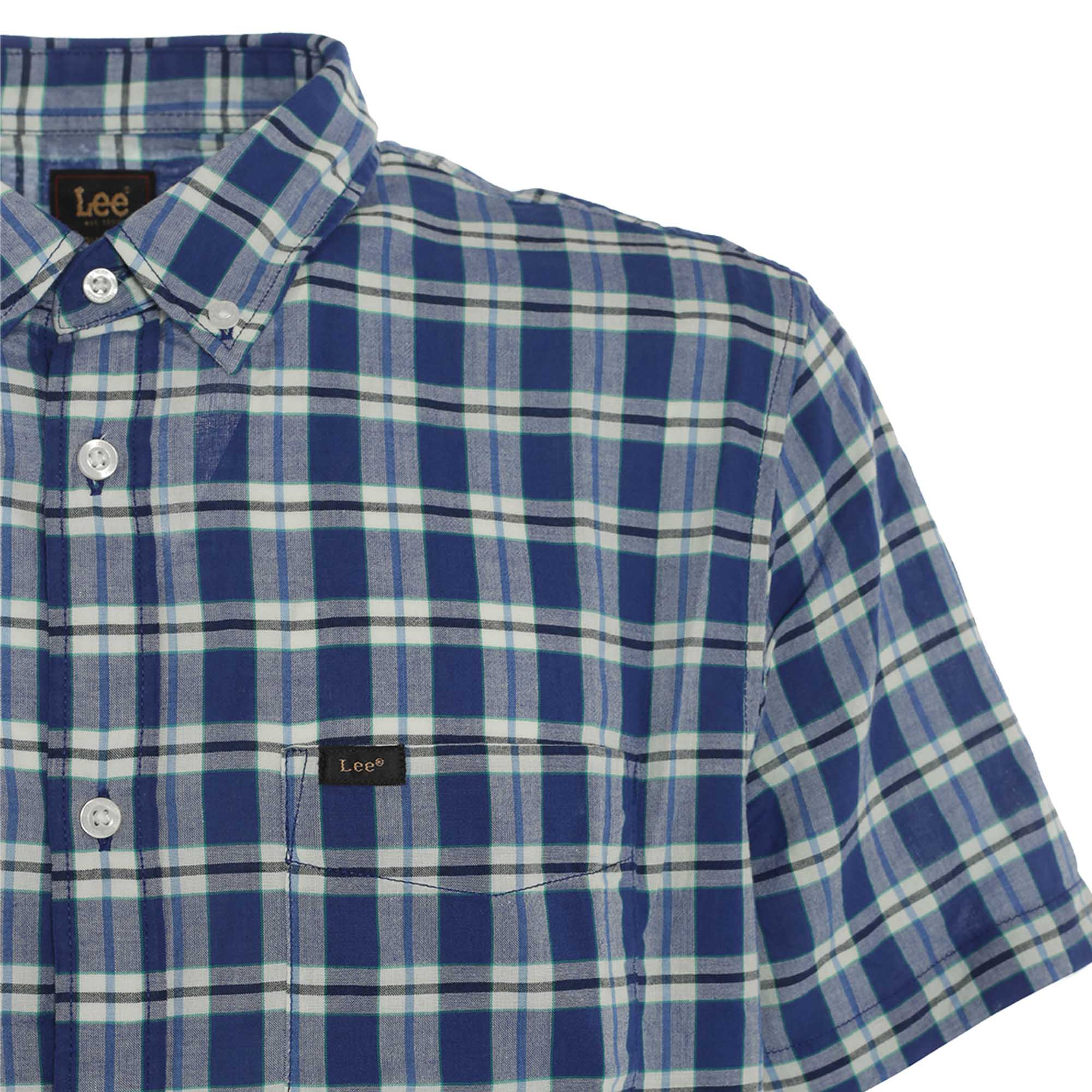 LEE BUTTON BLU QUADRI